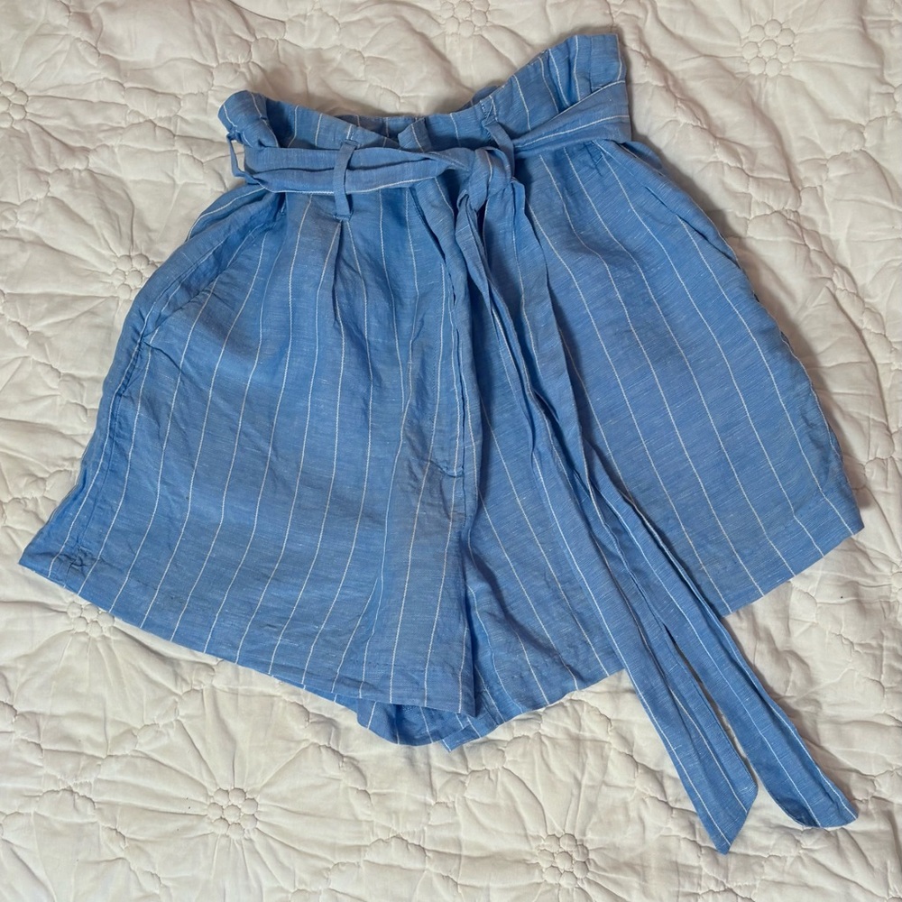 H&M Light Blue Striped Shorts